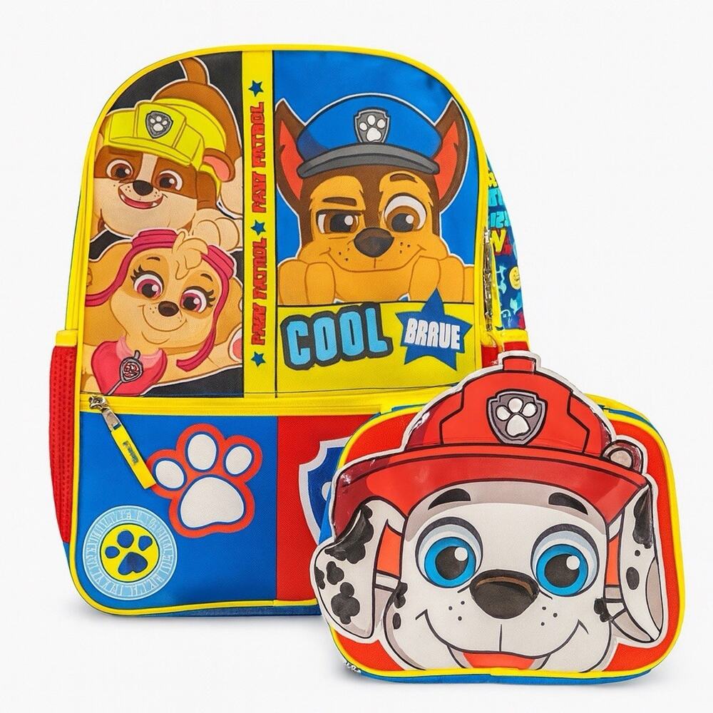 Paw Patrol Backpack Lunch Box School Book Bag Set Kids Boys Girls Puppies